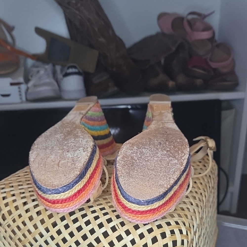 Kate ♠️ Spade Multicolor and Beige Wedge Sandals - Picture 5 of 5